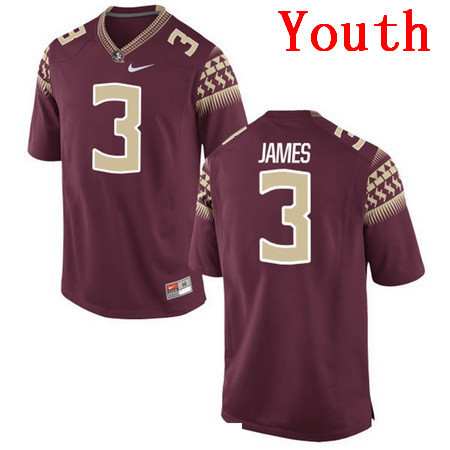 Youth Florida State Seminoles #3 Derwin James Red Stitched College Football 2016 Nike NCAA Jersey