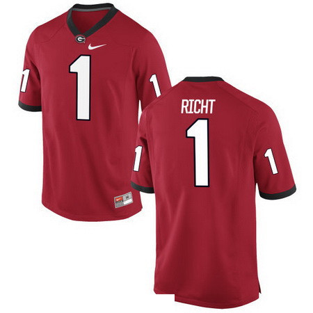 Men's Georgia Bulldogs #1 Mark Richt Red Stitched College Football 2016 Nike NCAA Jersey