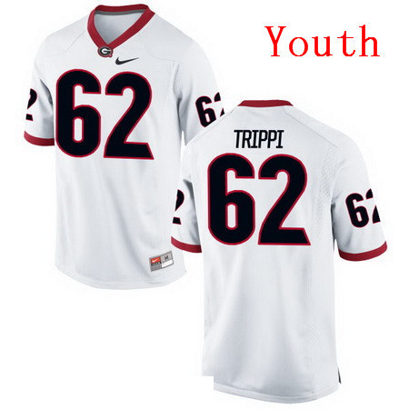 Youth Georgia Bulldogs #62 Charley Trippi White Stitched College Football 2016 Nike NCAA Jersey