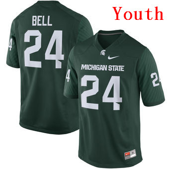 Youth Michigan State Spartans #24 Le'Veon Bell Green Limited Stitched College Football 2016 Nike NCAA Jersey