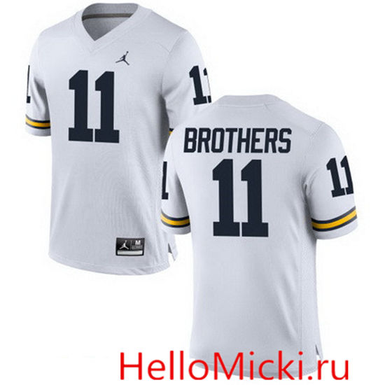 Men's Michigan Wolverines #11 Wistert Brothers White Stitched College Football Brand Jordan NCAA Jersey
