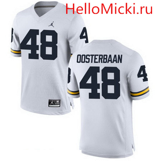 Men's Michigan Wolverines #48 Bennie Oosterbann White Stitched College Football Brand Jordan NCAA Jersey