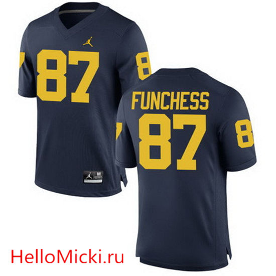 Youth Michigan Wolverines #87 Devin Funchess Navy Blue Stitched College Football Brand Jordan NCAA Jersey