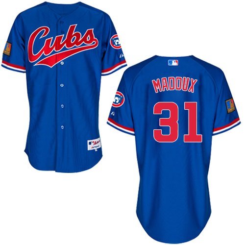 Men's Chicago Cubs Retired Player #31 Greg Maddux  1994 Royal Blue Turn Back the Clock Throwback Authentic Player Jersey
