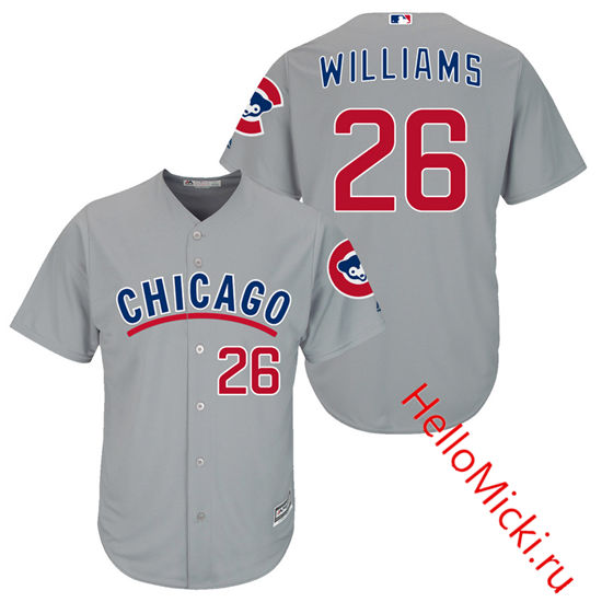 Men's Chicago Cubs #26 Billy Williams 1940's Gray/Red Turn Back the Clock Throwback Authentic Player Jersey