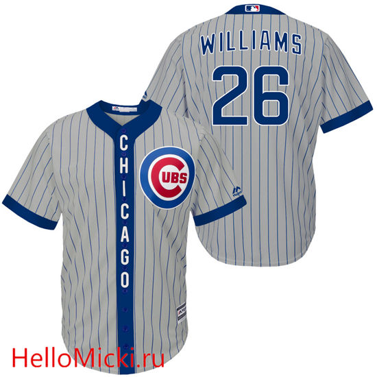 Men's Chicago Cubs #26 Billy Williams 1980's Gray Stripe Turn Back the Clock Throwback Authentic Player Jersey