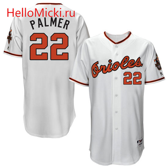 Men's Baltimore Orioles Retired Player #22 Jim Palmer Majestic White 1966 Turn Back the Clock Throwback Authentic Player Jersey