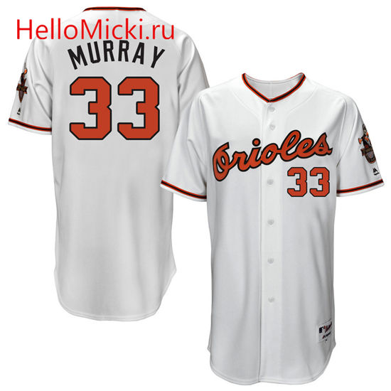Men's Baltimore Orioles Retired Player #33 Eddie Murray Majestic White 1966 Turn Back the Clock Throwback Authentic Player Jersey