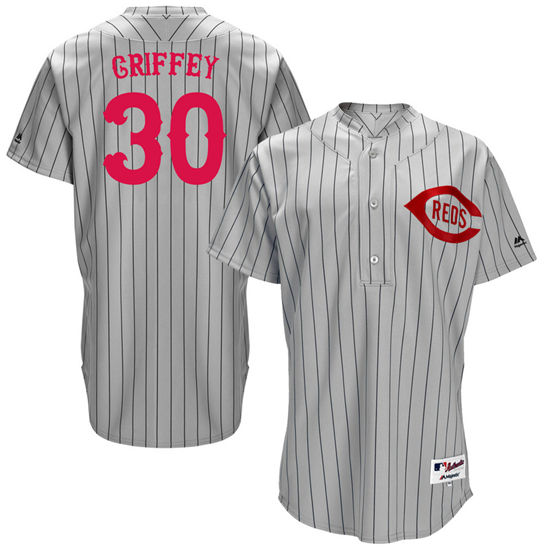 Men's Cincinnati Reds Retired Player 30 Ken Griffey Jr.Gray Stripe