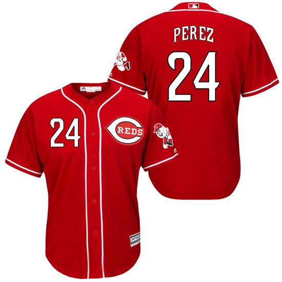 Men's Cincinnati Reds Retired Player #24 Tony Perez Majestic Red Cool Base Player Jersey