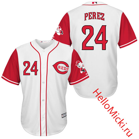 Men's Cincinnati Reds Retired Player #24 Tony Perez White/Red Turn Back the Clock Throwback Authentic Player Jersey
