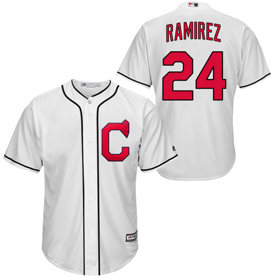 Men's Cleveland Indians Retired Player #24 Manny Ramirez Majestic 1920's White  Turn Back the Clock Throwback Authentic Player Jersey