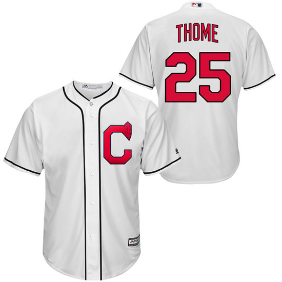 Men's Cleveland Indians Retired Player #25 Jim Thome Majestic 1920's White  Turn Back the Clock Throwback Authentic Player Jersey