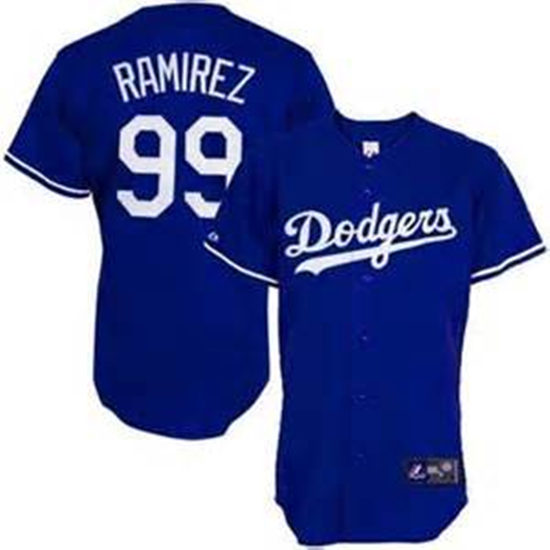 Men's Los Angeles Dodgers #99 Manny Ramirez Royal Blue Cool Base Baseball Jersey