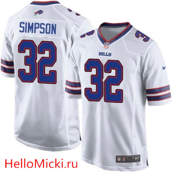 Youth Buffalo Bills #32 O. J. Simpson White Road NFL Nike Game Jersey