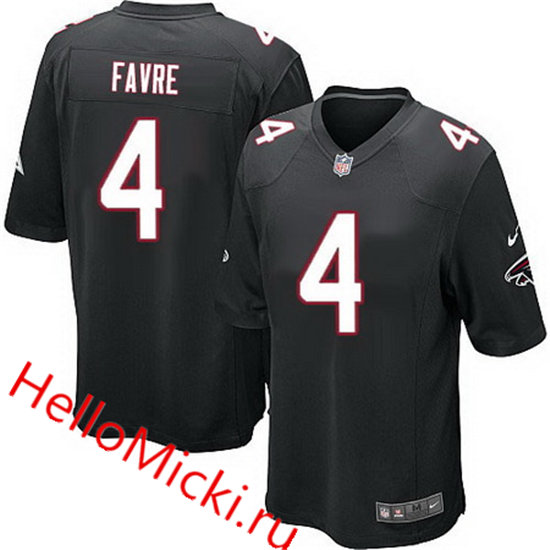 Youth Atlanta Falcons #4 Brett Favre Retired Black Alternate Stitched NFL Nike Game Jersey