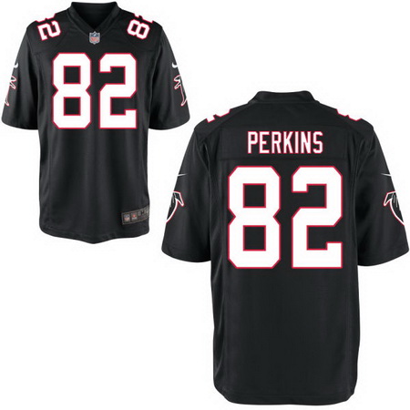 Men's Atlanta Falcons #82 Joshua Perkins Black Alternate Stitched NFL Nike Elite Jersey