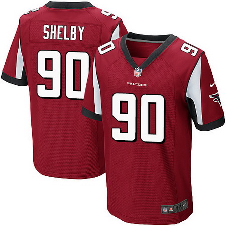 Men's Atlanta Falcons #90 Derrick Shelby Red Team Color Stitched NFL Nike Elite Jersey