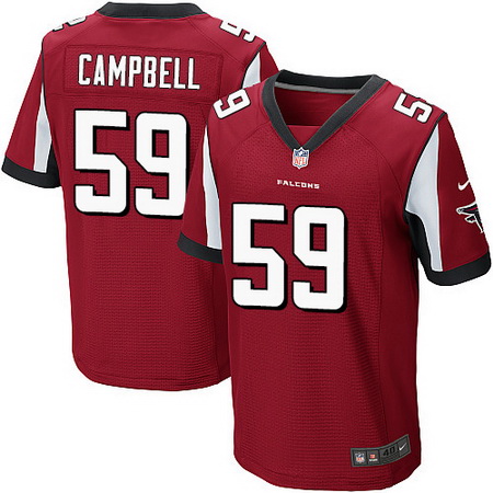 Men's Atlanta Falcons #59 De'Vondre Campbell Red Team Color Stitched NFL Nike Elite Jersey