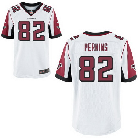 Men's Atlanta Falcons #82 Joshua Perkins White Road Stitched NFL Nike Elite Jersey