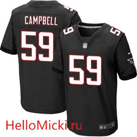 Men's Atlanta Falcons #59 De'Vondre Campbell Black Alternate Stitched NFL Nike Elite Jersey