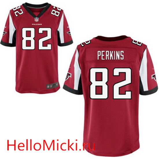 Men's Atlanta Falcons #82 Joshua Perkins Red Team Color Stitched NFL Nike Elite Jersey