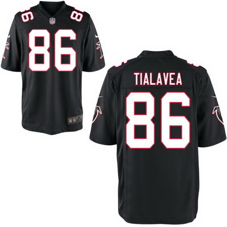 Men's Atlanta Falcons #86 D. J. Tialavea Black Alternate Stitched NFL Nike Elite Jersey