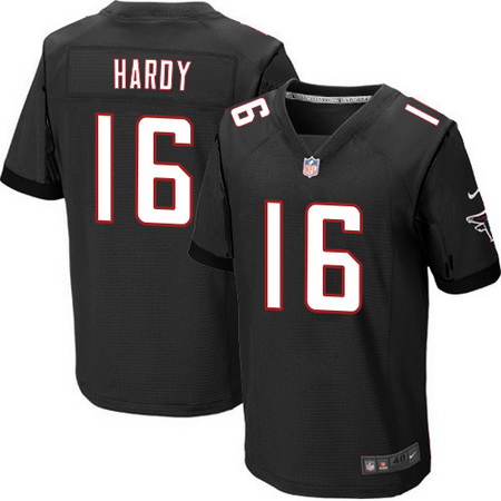 Men's Atlanta Falcons #16 Justin Hardy Black Alternate Stitched NFL Nike Elite Jersey