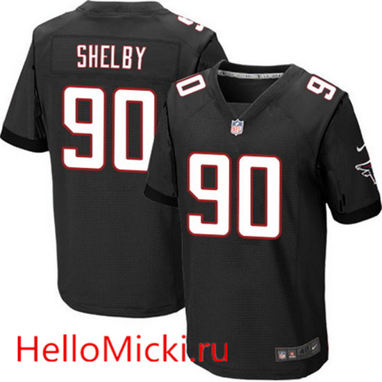 Men's Atlanta Falcons #90 Derrick Shelby Black Alternate Stitched NFL Nike Elite Jersey