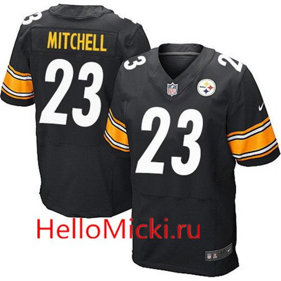 Men's Pittsburgh Steelers #23 Mike Mitchell Black Team Color Stitched NFL Nike Elite Jersey