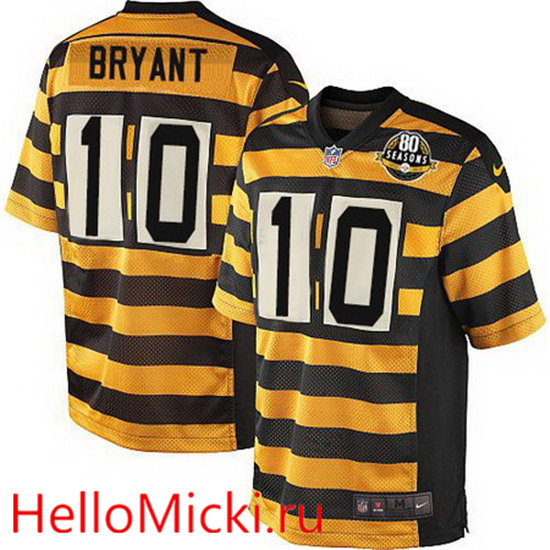 Men's Pittsburgh Steelers #10 Martavis Bryant Yellow With Black Bumblebee 80th Patch Stitched NFL Nike Elite Jersey