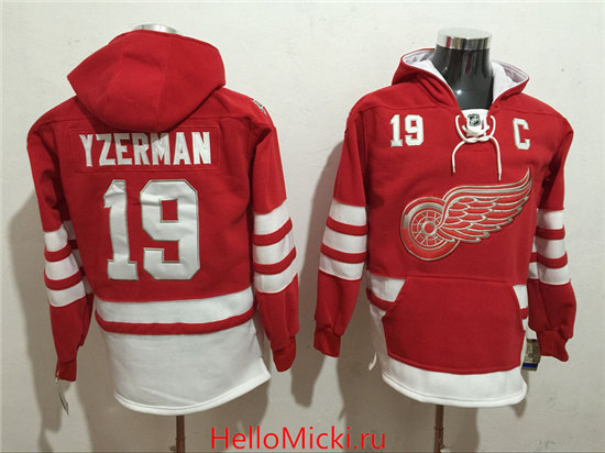 Men's Detroit Red Wings #19 Steve Yzerman 2016 NEW White Stitched NHL Old Time Hockey Hoodie