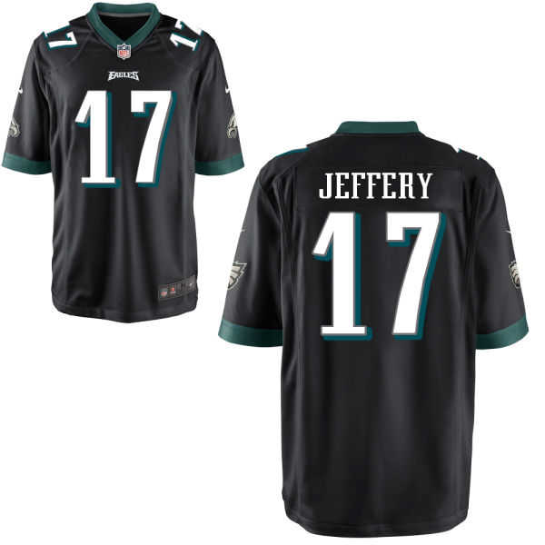 Youth Philadelphia Eagles #17 Alshon Jeffery Nike Alternate Black Player Game Jersey