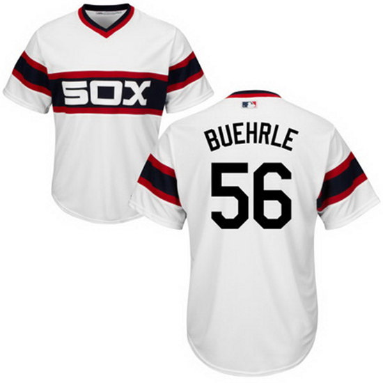 Men's Chicago White Sox #56 Mark Buehrle Retired White Pullover Stitched MLB Majestic Cool Base Jersey