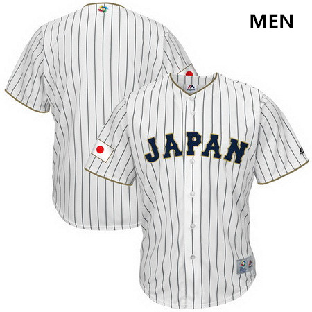 Men's Japan Baseball Majestic White 2017 World Baseball Classic Custom Team Jersey