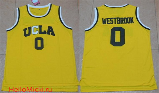 Men's UCLA Bruins #0 Russell Westbrook Gold College Basketball adidas Swingman Stitched NCAA Jersey