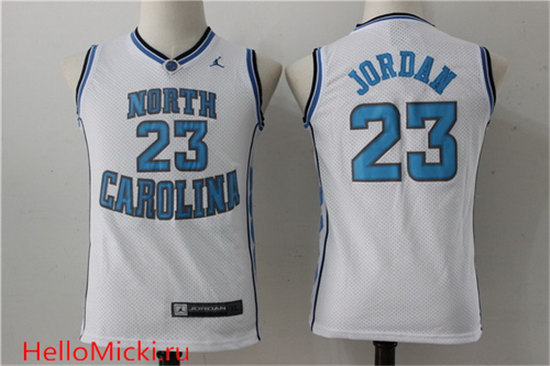 Youth North Carolina Tar Heels #23 Michael Jordan White Brand Jordan Swingman Stitched NCAA College Basketball Jersey