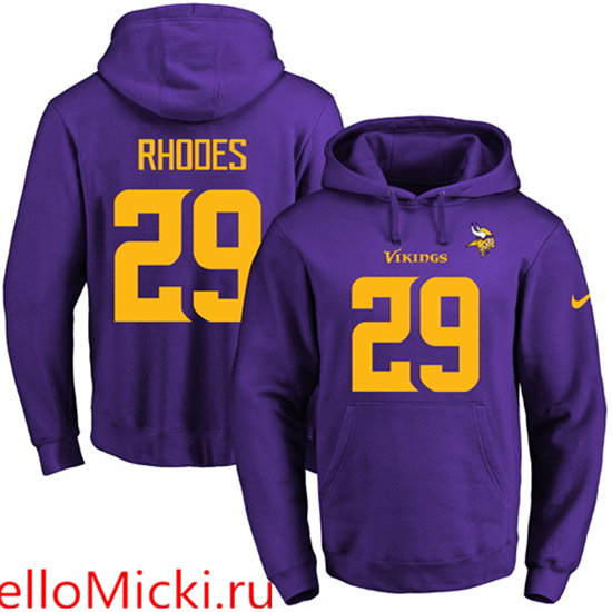 Nike Vikings 29 Xavier Rhodes Purple Men's Pullover Hoodie