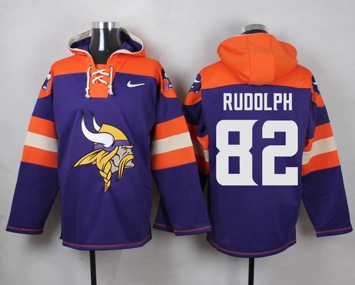 Nike Vikings 82 Kyle Rudolph Purple Hooded Jersey