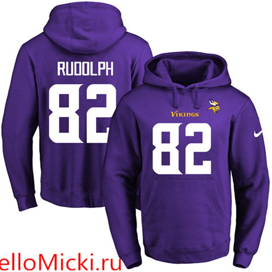 Nike Vikings 82 Kyle Rudolph Purple Men's Pullover Hoodie2