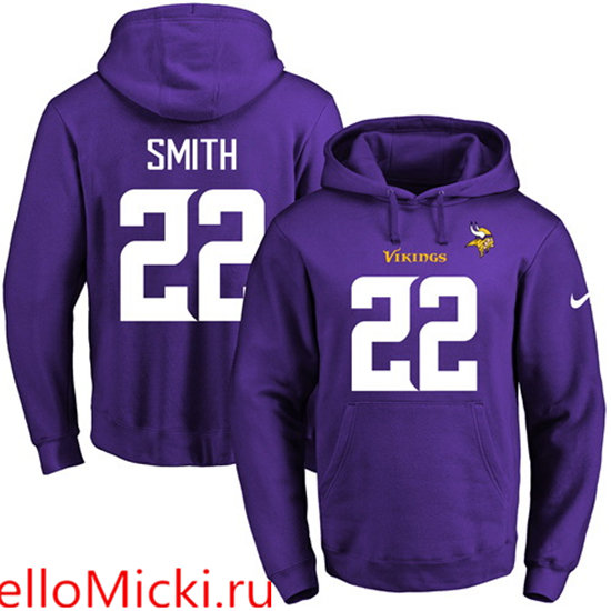 Nike Vikings 22 Harrison Smith Purple Men's Pullover Hoodie2