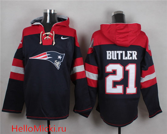 Nike Patriots 21 Malcolm Butler Navy Hooded Jersey