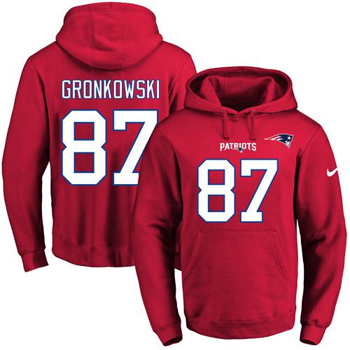 Nike Patriots 87 Rob Gronkowski Red Men's Pullover Hoodie