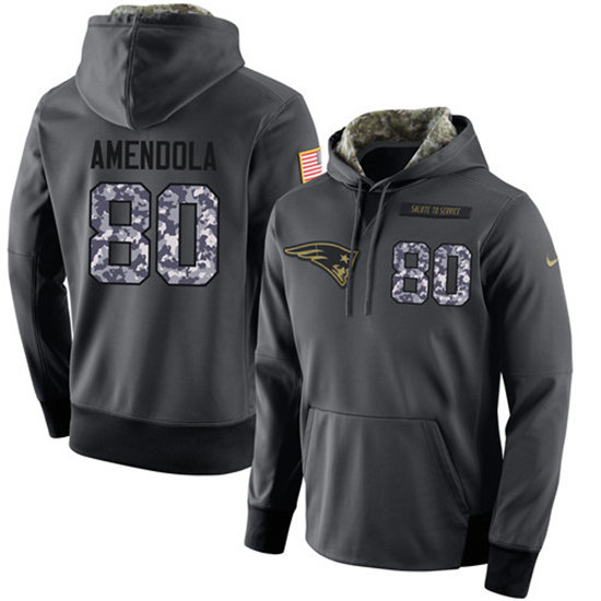 Nike Patriots 80 Danny Amendola Anthracite Salute to Service Pullover Hoodie