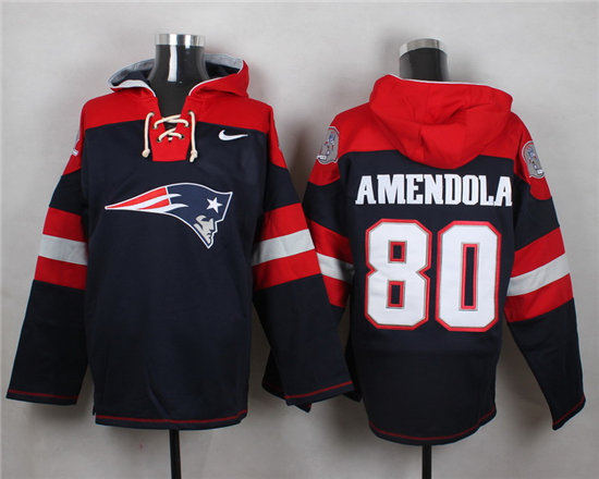 Nike Patriots 80 Danny Amendola Navy Hooded Jersey