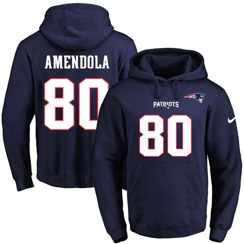 Nike Patriots 80 Danny Amendola Navy Men's Pullover Hoodie