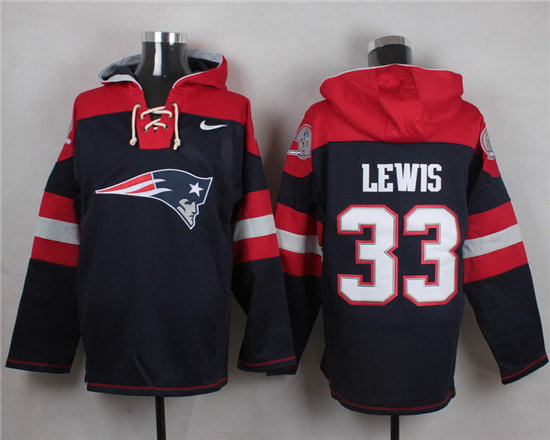 Nike Patriots 33 Dion Lewis Navy Hooded Jersey