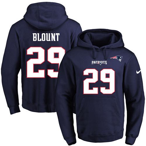 Nike Patriots 29 LeGarrette Blount Navy Men's Pullover Hoodie