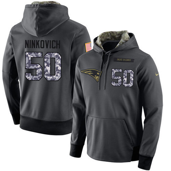Nike Patriots 50 Rob Ninkovich Anthracite Salute to Service Pullover Hoodie