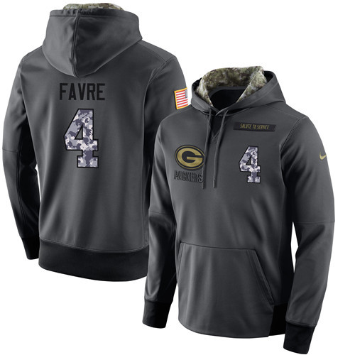Nike Packers 4 Brett Favre Anthracite Salute to Service Pullover Hoodie